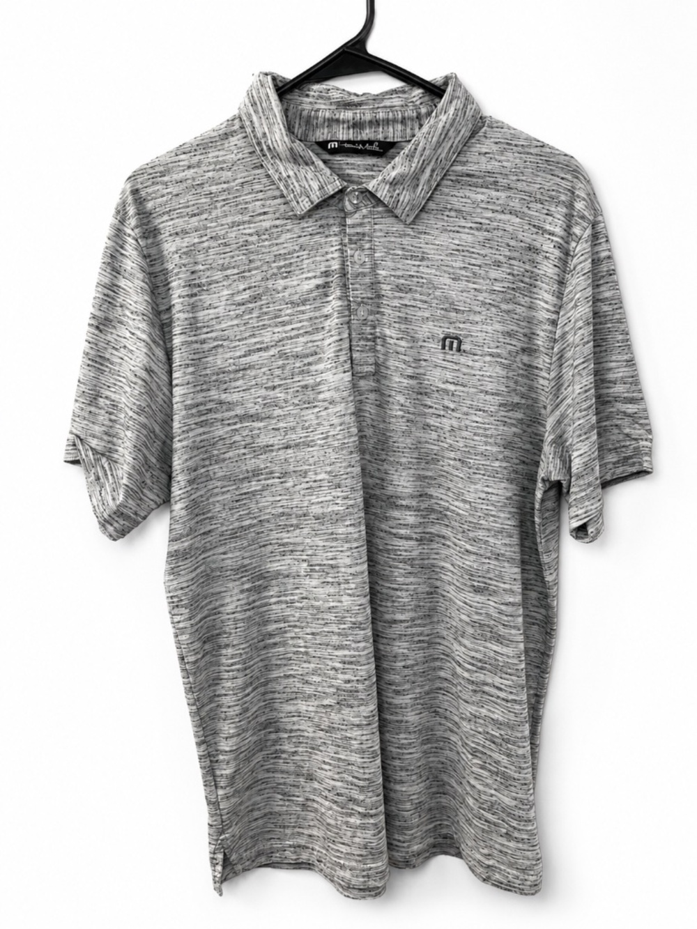 TravisMathew Men’s Gray Heather Performance Polo Shirt Size Large